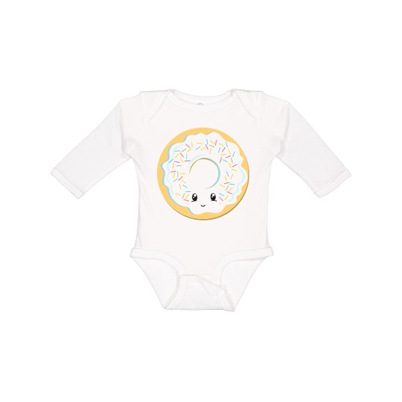 Inktastic White Donut Boys or Girls Long Sleeve Baby Bodysuit