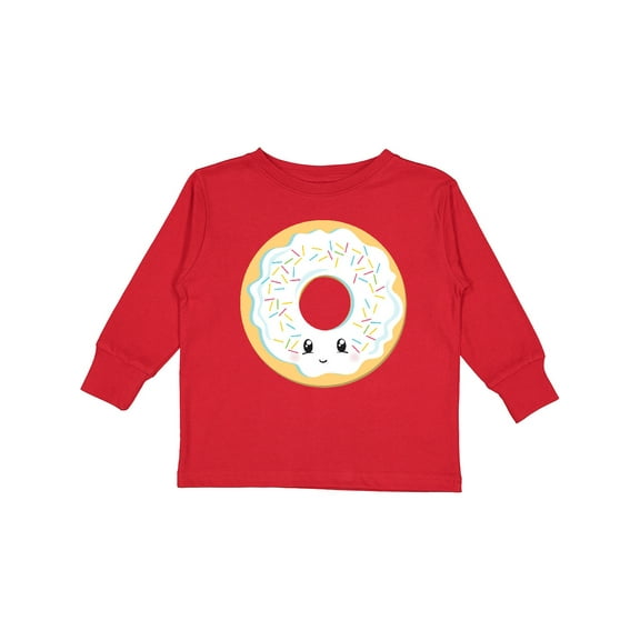 Inktastic White Donut Boys or Girls Long Sleeve Toddler T-Shirt