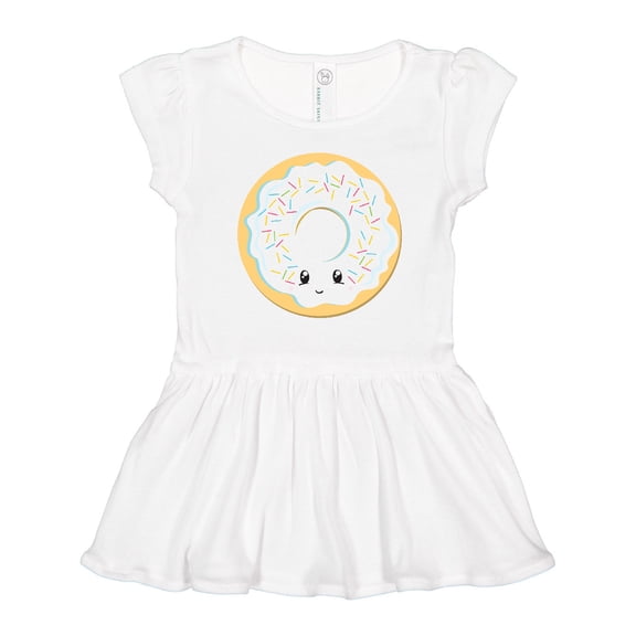 Inktastic White Donut Girls Toddler Dress