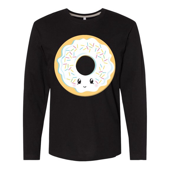 Inktastic White Donut Long Sleeve T-Shirt