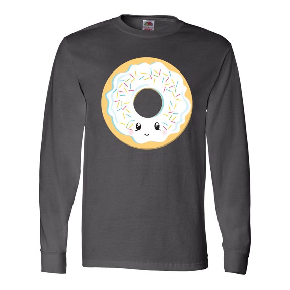 Inktastic White Donut Long Sleeve T-Shirt