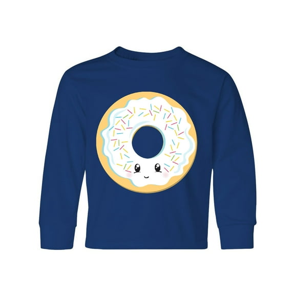 Inktastic White Donut Long Sleeve Youth T-Shirt