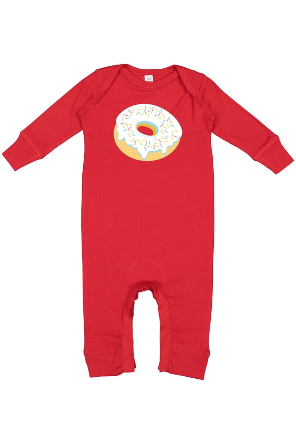 White Donut with Sprinkles Baby Romper Coveralls