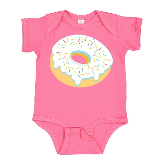 Inktastic White Donut with Sprinkles Boys or Girls Baby Bodysuit