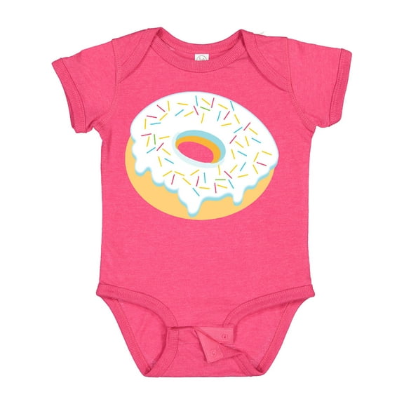 Inktastic White Donut with Sprinkles Boys or Girls Baby Bodysuit
