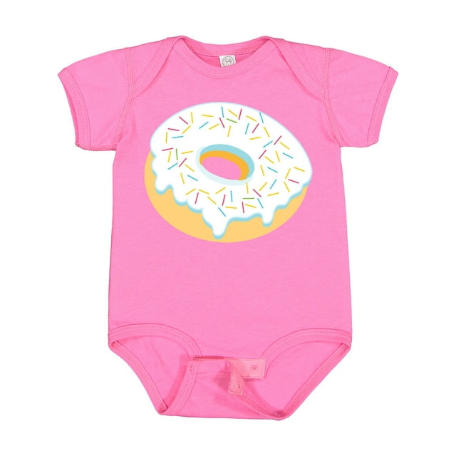 Inktastic White Donut with Sprinkles Boys or Girls Baby Bodysuit