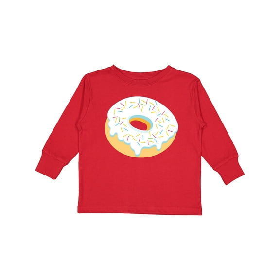 Inktastic White Donut with Sprinkles Boys or Girls Long Sleeve Toddler T-Shirt