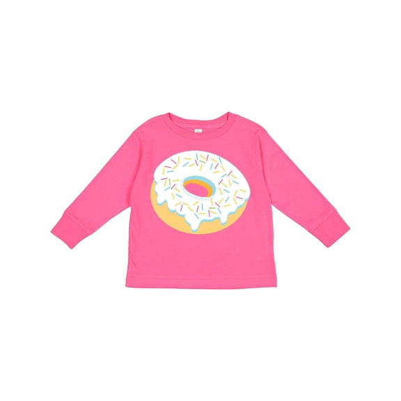 Inktastic White Donut with Sprinkles Boys or Girls Long Sleeve Toddler T-Shirt