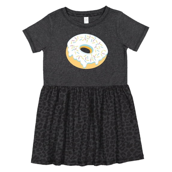 Inktastic White Donut with Sprinkles Girls Toddler Dress