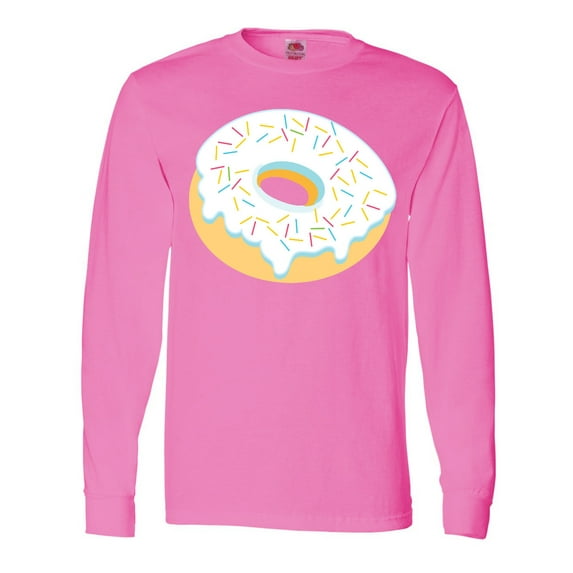 Inktastic White Donut with Sprinkles Long Sleeve T-Shirt