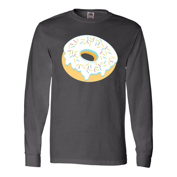 Inktastic White Donut with Sprinkles Long Sleeve T-Shirt