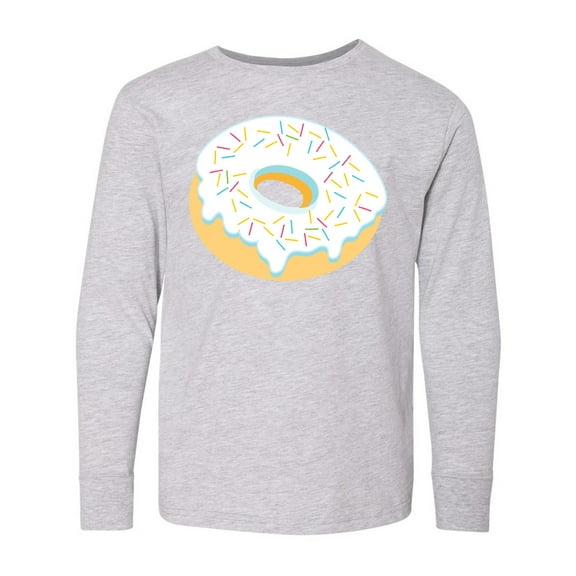 Inktastic White Donut with Sprinkles Long Sleeve Youth T-Shirt