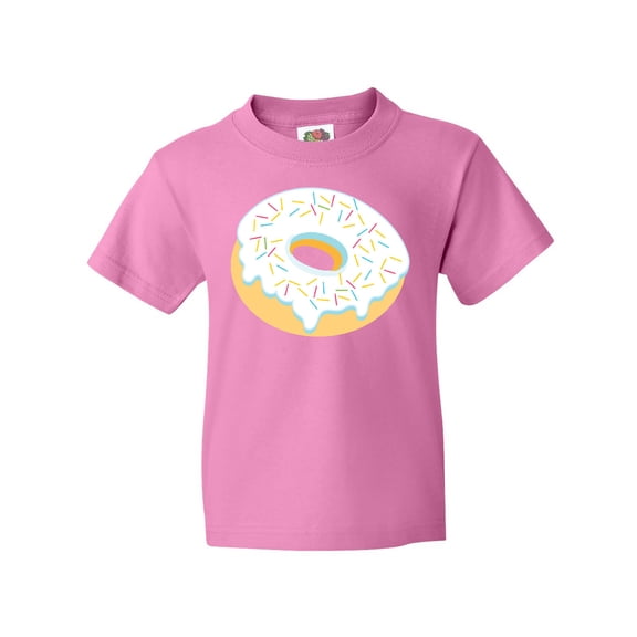 Inktastic White Donut with Sprinkles Youth T-Shirt