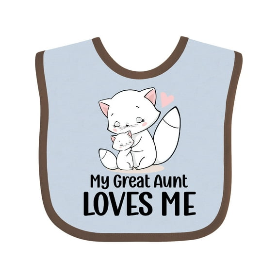 Inktastic White Kittens My Great Aunt Loves Me Boys or Girls Baby Bib