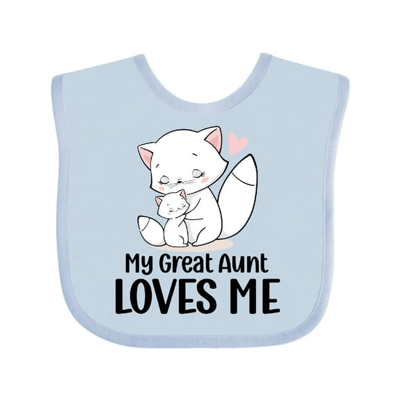 Inktastic White Kittens My Great Aunt Loves Me Boys or Girls Baby Bib
