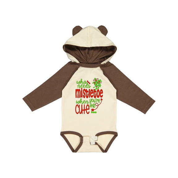 Inktastic Who Needs Mistletoe when You're This Cute Christmas Boys or Girls Long Sleeve Baby Bodysuit