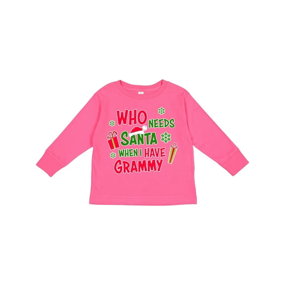 Inktastic Who Needs Santa when I Have Grammy Boys or Girls Long Sleeve Toddler T-Shirt