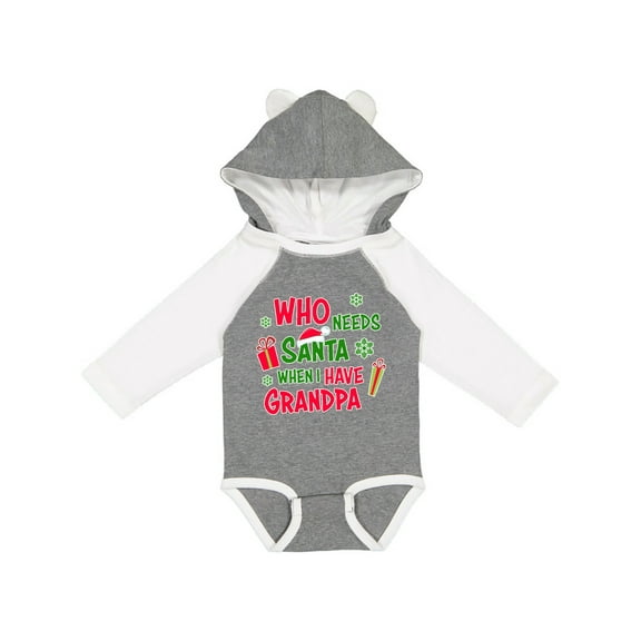 Inktastic Who Needs Santa when I Have Grandpa Boys or Girls Long Sleeve Baby Bodysuit