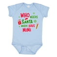 thumbnail image 1 of Inktastic Who Needs Santa when I Have MiMi Boys or Girls Baby Bodysuit, 1 of 5