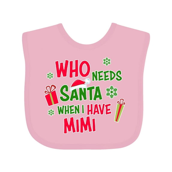 Inktastic Who Needs Santa when I Have Mimi Boys or Girls Baby Bib