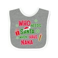thumbnail image 1 of Inktastic Who Needs Santa when I Have Nana Boys or Girls Baby Bib, 1 of 4