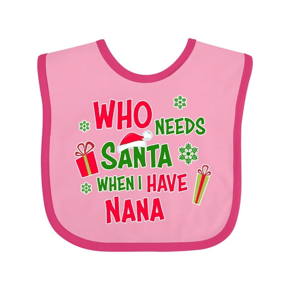 Inktastic Who Needs Santa when I Have Nana Boys or Girls Baby Bib