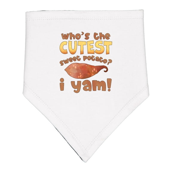 Inktastic Who's the Cutest Sweet Potato? I Yam Funny Thanksgiving Baby Bandana Bib