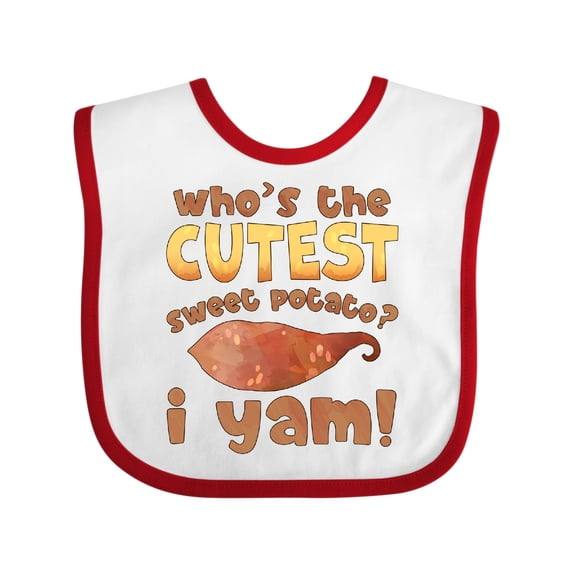 Inktastic Who's the Cutest Sweet Potato? I Yam Funny Thanksgiving Boys or Girls Baby Bib