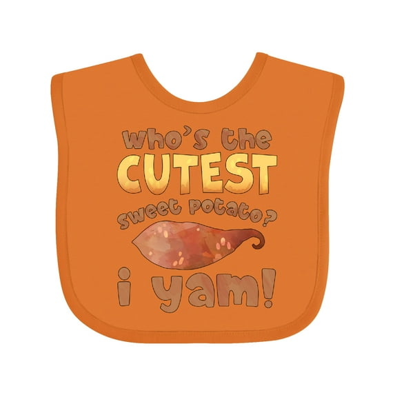 Inktastic Who's the Cutest Sweet Potato? I Yam Funny Thanksgiving Boys or Girls Baby Bib