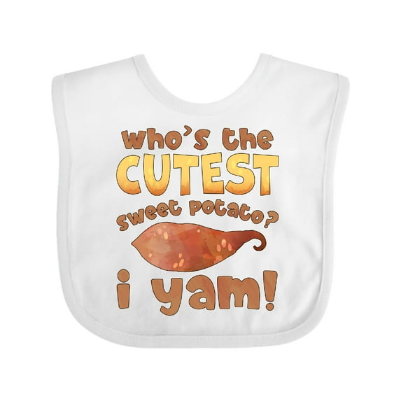 Inktastic Who's the Cutest Sweet Potato? I Yam Funny Thanksgiving Boys or Girls Baby Bib