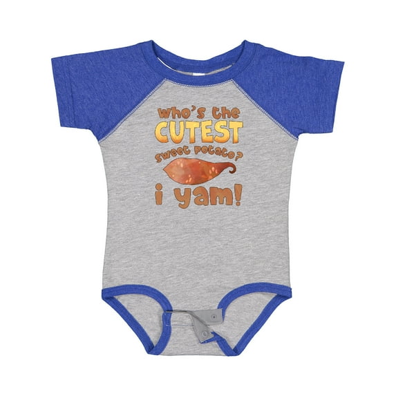 Inktastic Who's the Cutest Sweet Potato? I Yam Funny Thanksgiving Boys or Girls Baby Bodysuit