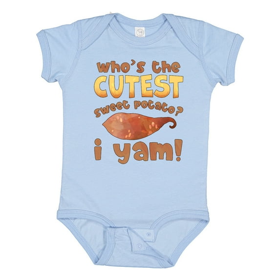 Inktastic Who's the Cutest Sweet Potato? I Yam Funny Thanksgiving Boys or Girls Baby Bodysuit