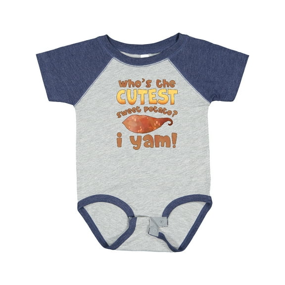 Inktastic Who's the Cutest Sweet Potato? I Yam Funny Thanksgiving Boys or Girls Baby Bodysuit