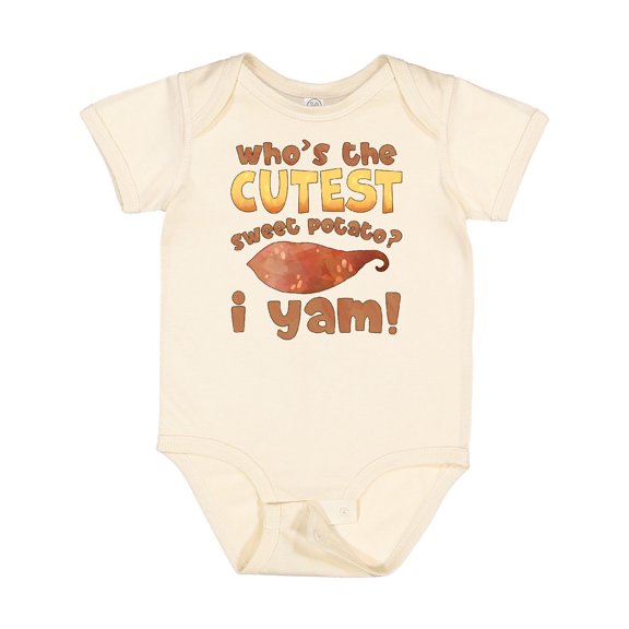 Inktastic Who's the Cutest Sweet Potato? I Yam Funny Thanksgiving Boys or Girls Baby Bodysuit