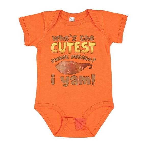 Inktastic Who's the Cutest Sweet Potato? I Yam Funny Thanksgiving Boys or Girls Baby Bodysuit
