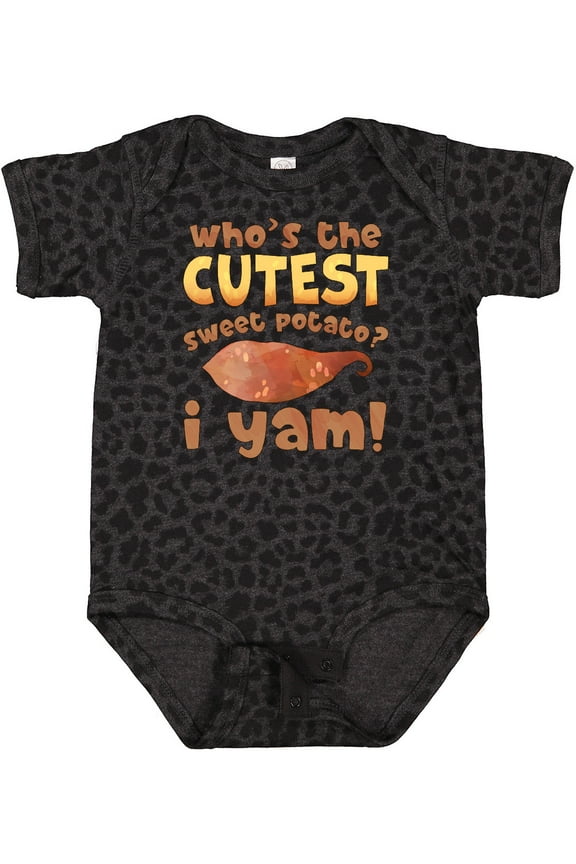 Who's the Cutest Sweet Potato? I Yam Funny Thanksgiving Boys or Girls Baby Bodysuit