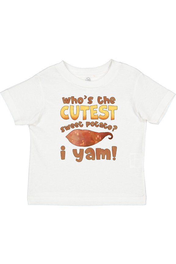 Who's the Cutest Sweet Potato? I Yam Funny Thanksgiving Boys or Girls Baby T-Shirt