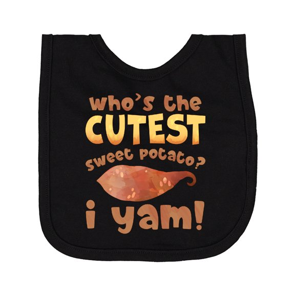 Inktastic Who's the Cutest Sweet Potato? I Yam Funny Thanksgiving Newborn Bib