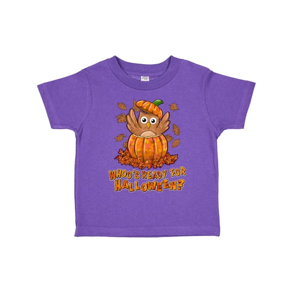 Inktastic Whoo's Ready for Halloween? Cute Owl in a Pumpkin Boys or Girls Toddler T-Shirt