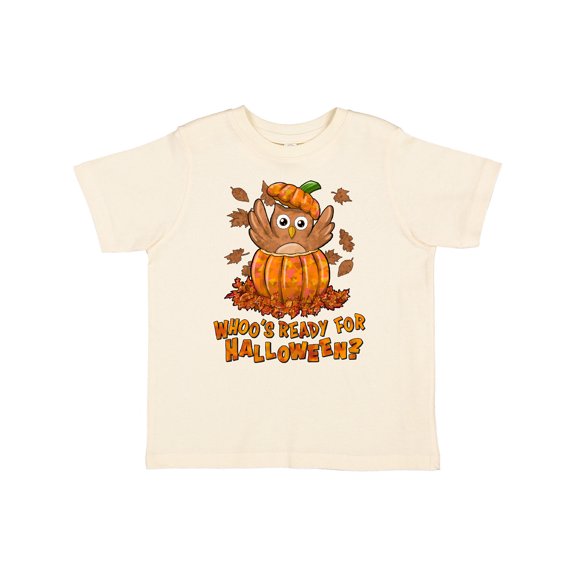 Inktastic Whoo's Ready for Halloween? Cute Owl in a Pumpkin Boys or Girls Toddler T-Shirt