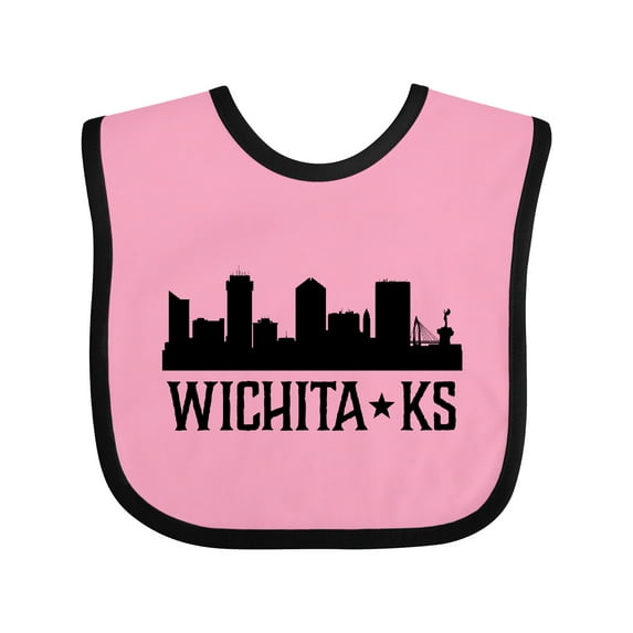 Inktastic Wichita Kansas City Skyline Boys or Girls Baby Bib
