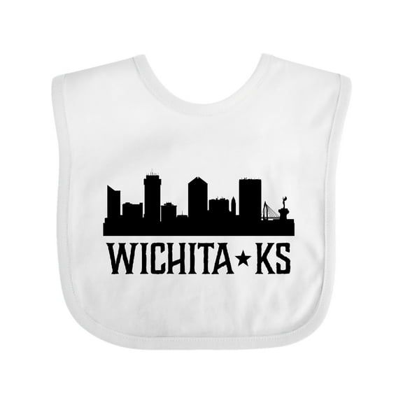 Inktastic Wichita Kansas City Skyline Boys or Girls Baby Bib