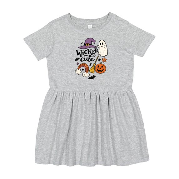 Inktastic Wicked Cute Halloween Ghost Pumpkin Design Girls Toddler Dress