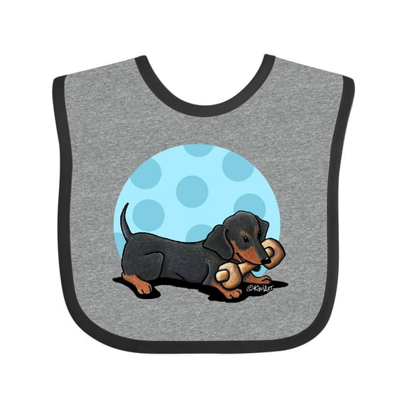 Inktastic Wiener Dog (Dachshund) with Bone Boys or Girls Baby Bib