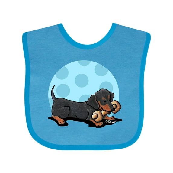 Inktastic Wiener Dog (Dachshund) with Bone Boys or Girls Baby Bib