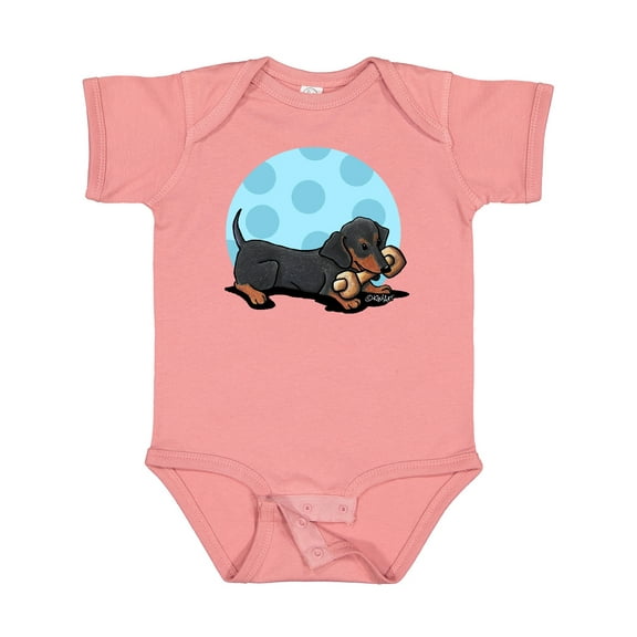 Inktastic Wiener Dog (dachshund) with Bone Boys or Girls Baby Bodysuit