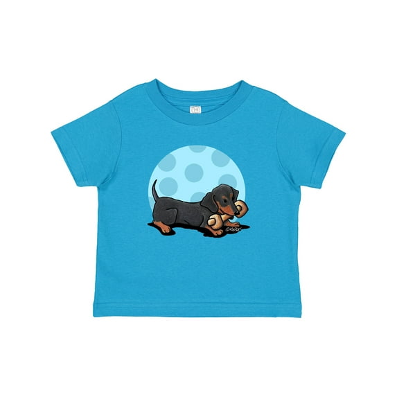Inktastic Wiener Dog (Dachshund) with Bone Boys or Girls Baby T-Shirt