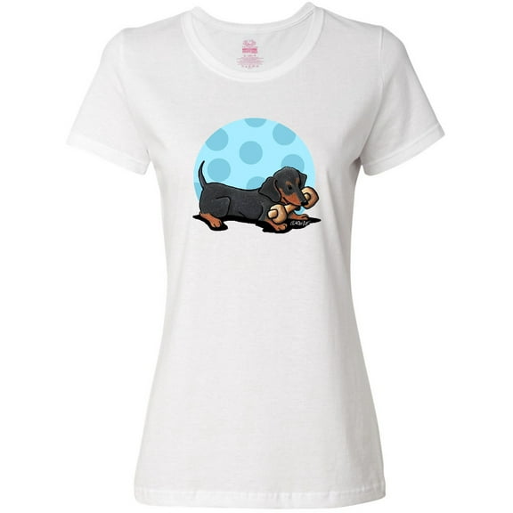 Inktastic Wiener Dog (Dachshund) with Bone Women's T-Shirt