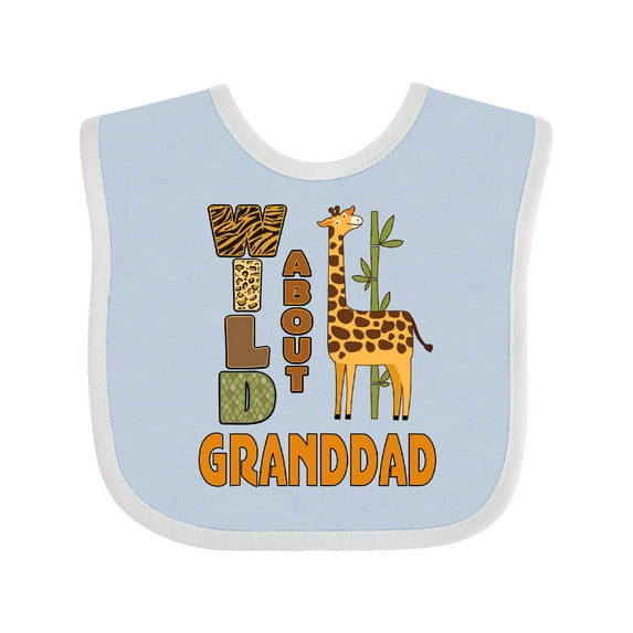 Inktastic Wild About Granddad Giraffe Grandchild Boys or Girls Baby Bib
