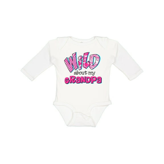 Inktastic Wild About Grandpa Girls Long Sleeve Baby Bodysuit